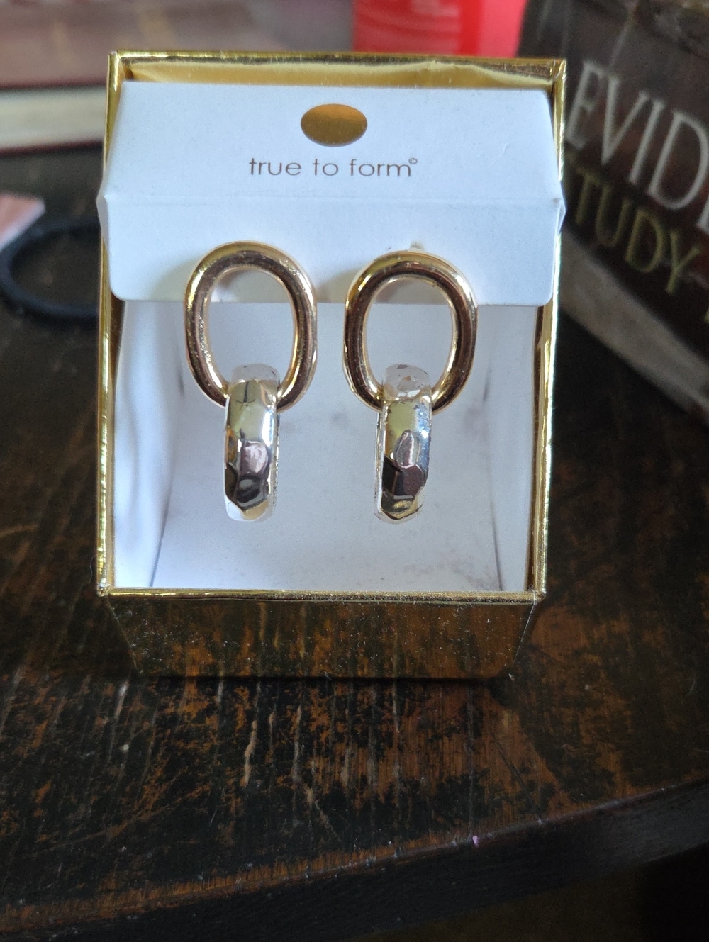 True to Form Two-Tone Link Drop Earrings — Gold & Silver